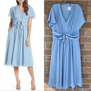 Gal Meets Glam Flutter Sleeve Midi Dress Size 8